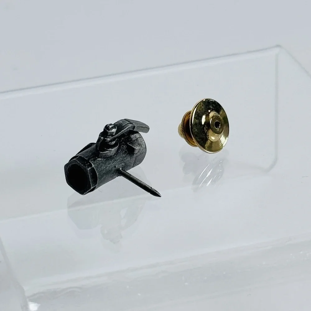 Jenkins Metal Valve Tie Tack Lapel Pin Silver Tone‎ EUC